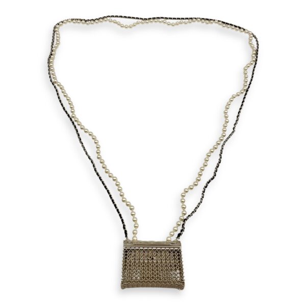 21S Micro Bag & Pearl Long Necklace in Multi-colour - Image 3