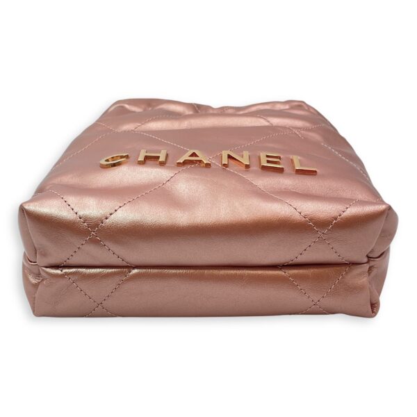 22 Tote 20 Pink Crossbody Bag in Metallic, Rose Gold hardware - Image 6