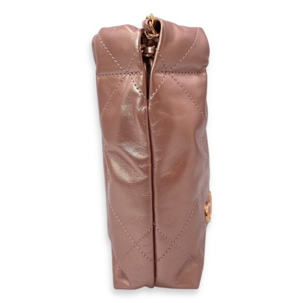 22 Tote 20 Pink Crossbody Bag in Metallic, Rose Gold hardware - Image 4