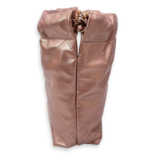 22 Tote 20 Pink Crossbody Bag in Metallic, Rose Gold hardware - Image 5