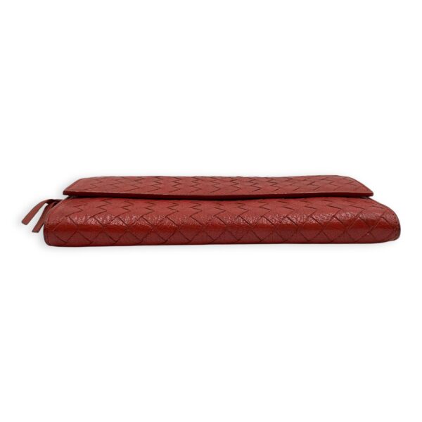 Intrecciato Long Orange Wallet in Nappa Leather, Silver hardware - Image 6