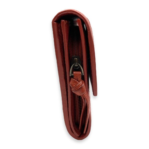 Intrecciato Long Orange Wallet in Nappa Leather, Silver hardware - Image 4
