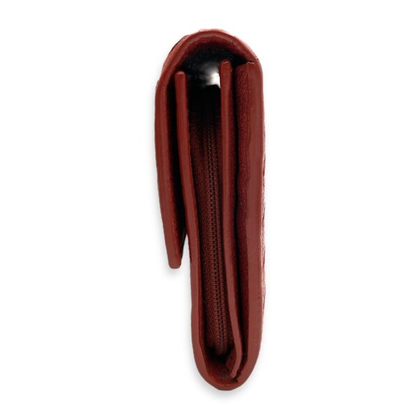 Intrecciato Long Orange Wallet in Nappa Leather, Silver hardware - Image 5