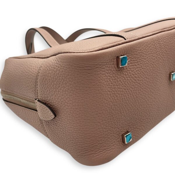 Paris Beige Top Handle Bag in Calfskin, Silver hardware - Image 9