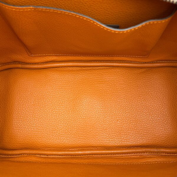 Paris Beige Top Handle Bag in Calfskin, Silver hardware - Image 7