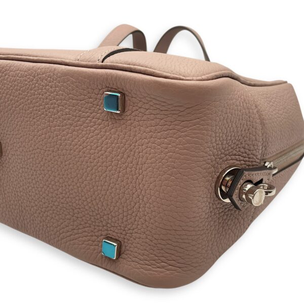 Paris Beige Top Handle Bag in Calfskin, Silver hardware - Image 8