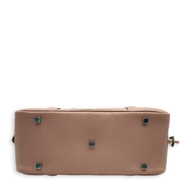 Paris Beige Top Handle Bag in Calfskin, Silver hardware - Image 6