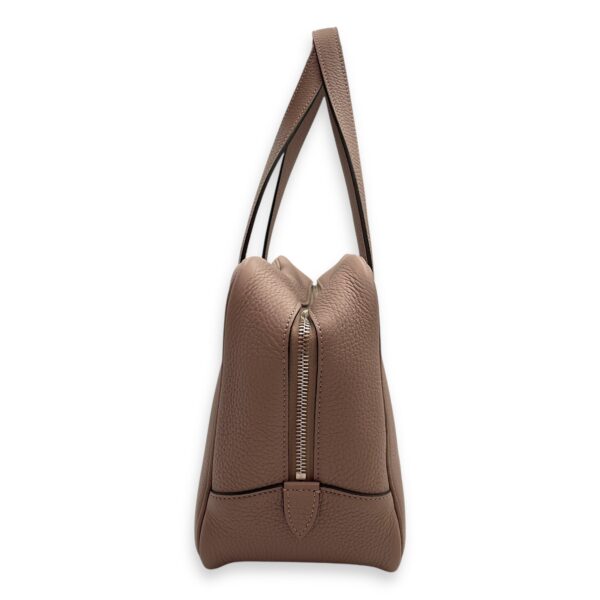 Paris Beige Top Handle Bag in Calfskin, Silver hardware - Image 4