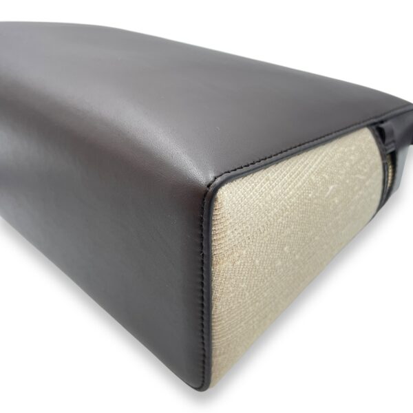Extra Pocket 27 Silk Milk Amber-Dark Chocolate Shoulder Bag in Silk, Gold hardware - Image 12