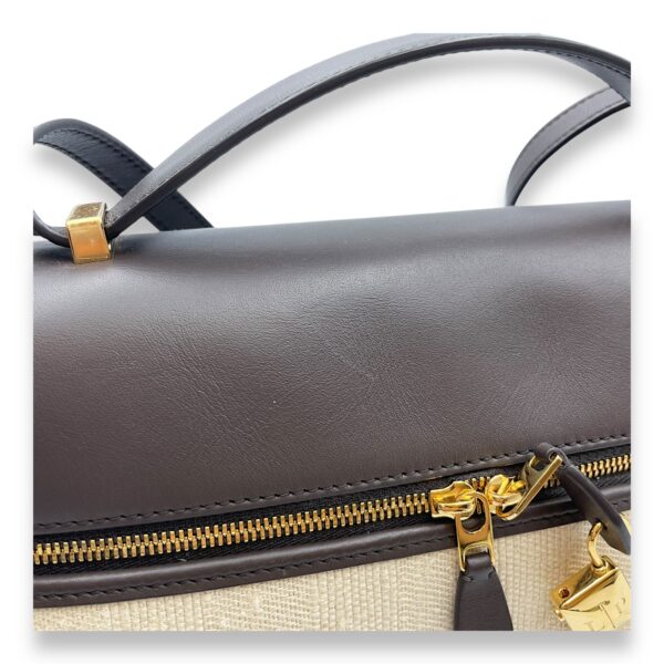 Extra Pocket 27 Silk Milk Amber-Dark Chocolate Shoulder Bag in Silk, Gold hardware - Image 8