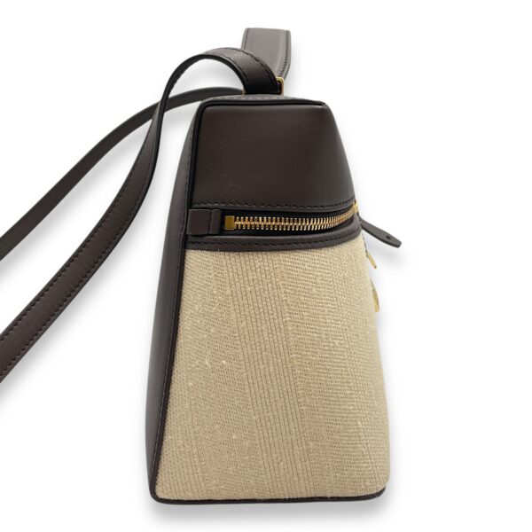 Extra Pocket 27 Silk Milk Amber-Dark Chocolate Shoulder Bag in Silk, Gold hardware - Image 4