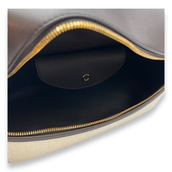 Extra Pocket 27 Silk Milk Amber-Dark Chocolate Shoulder Bag in Silk, Gold hardware - Image 7
