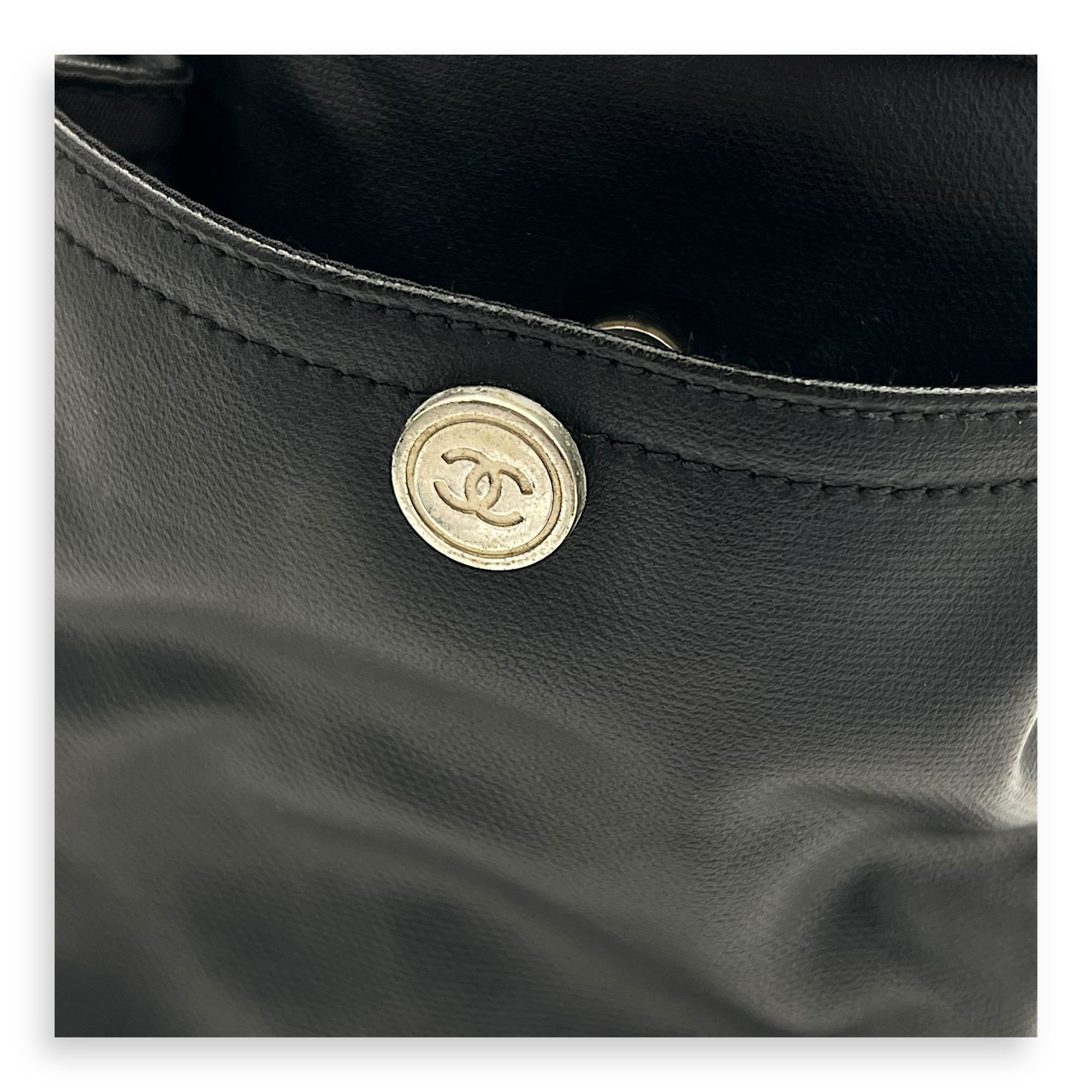 Biarritz Tote Bag Black in Coated Canvas, Silver hardware - Image 9