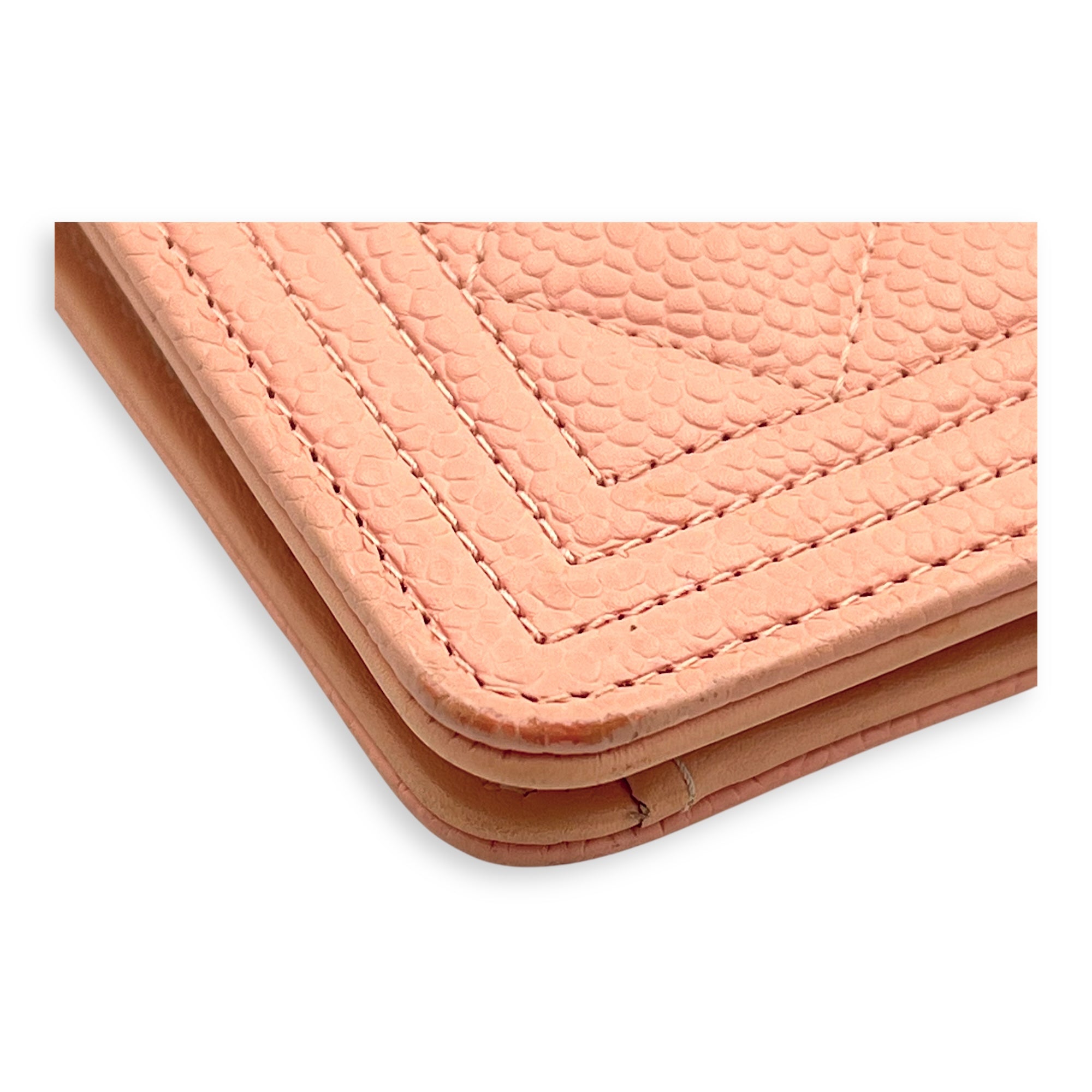 Boy Peach Wallet in Caviar Leather, Gold hardware - Image 11