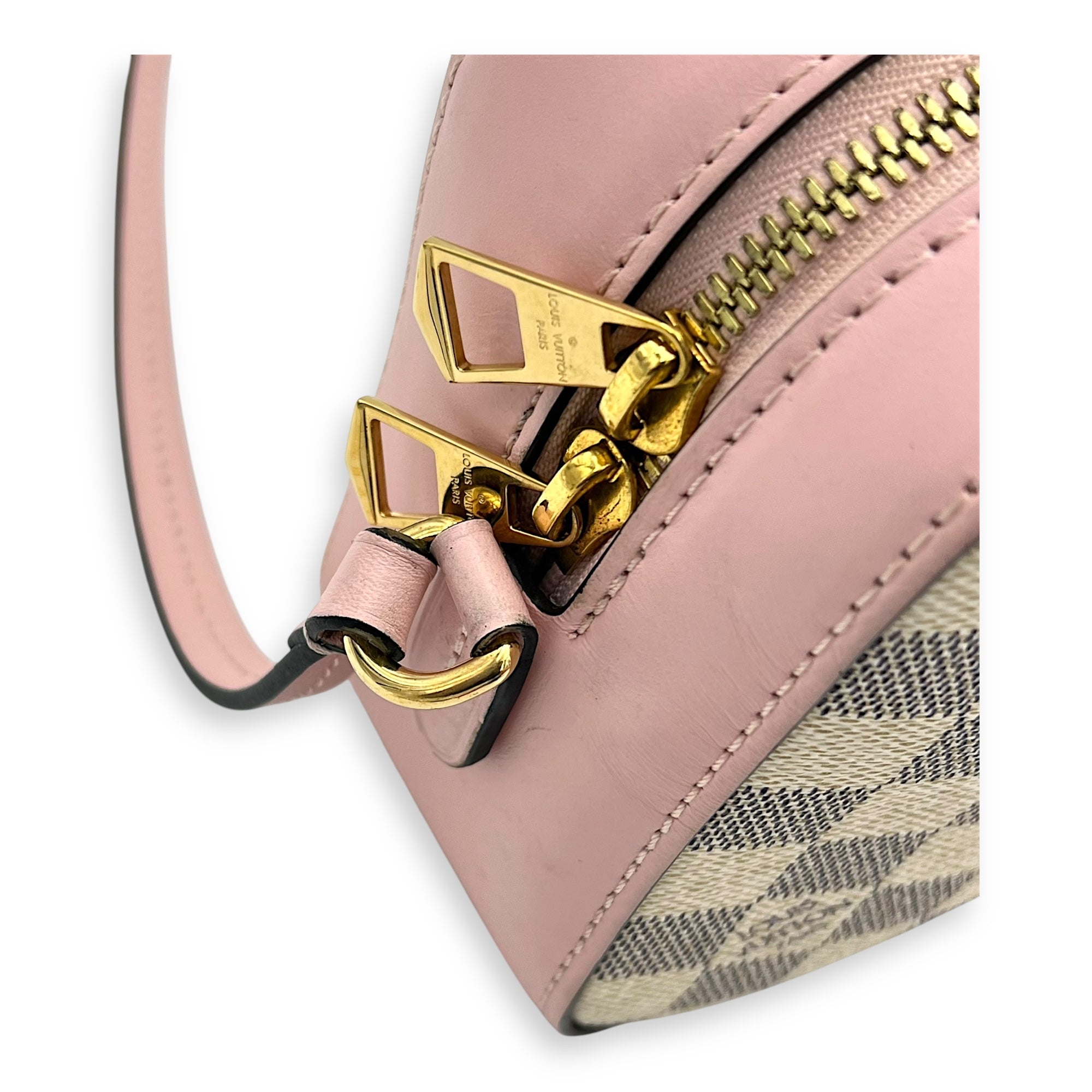 Saintonge Crossbody Bag Azur in Coated Canvas, Gold hardware - Image 10