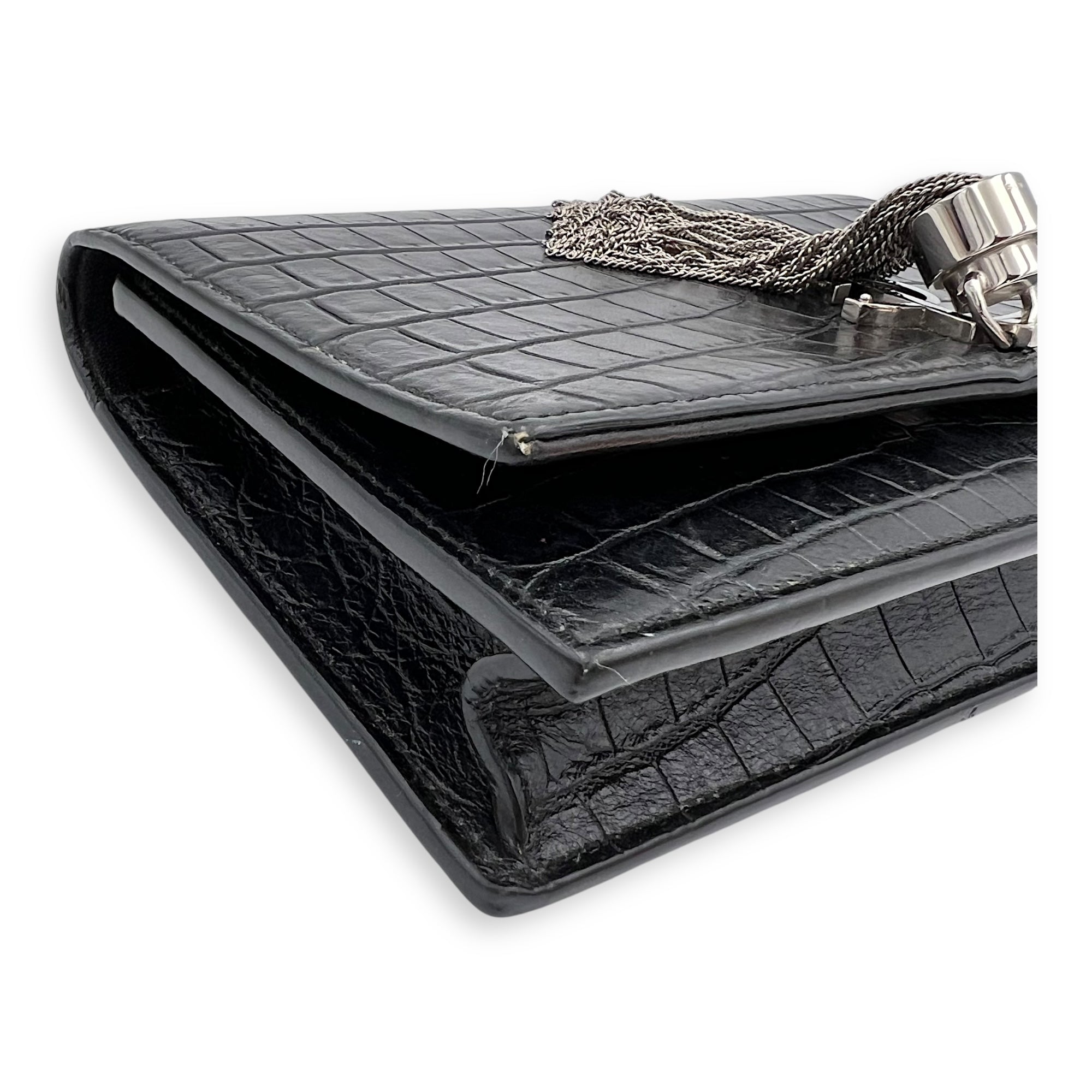 Kate Tassel Black Crossbody Bag in Calfskin, Silver hardware - Image 8