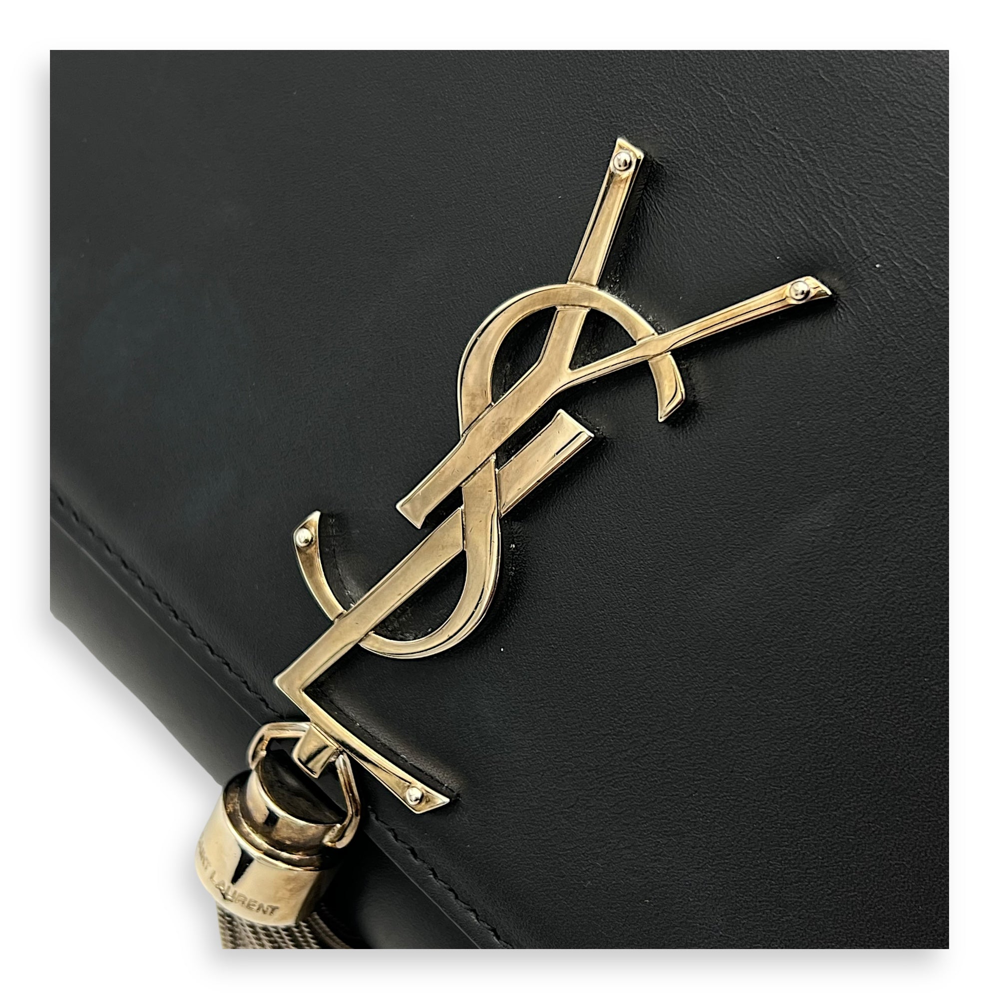 Kate Crossbody Bag Black in Calfskin, Silver hardware - Image 7