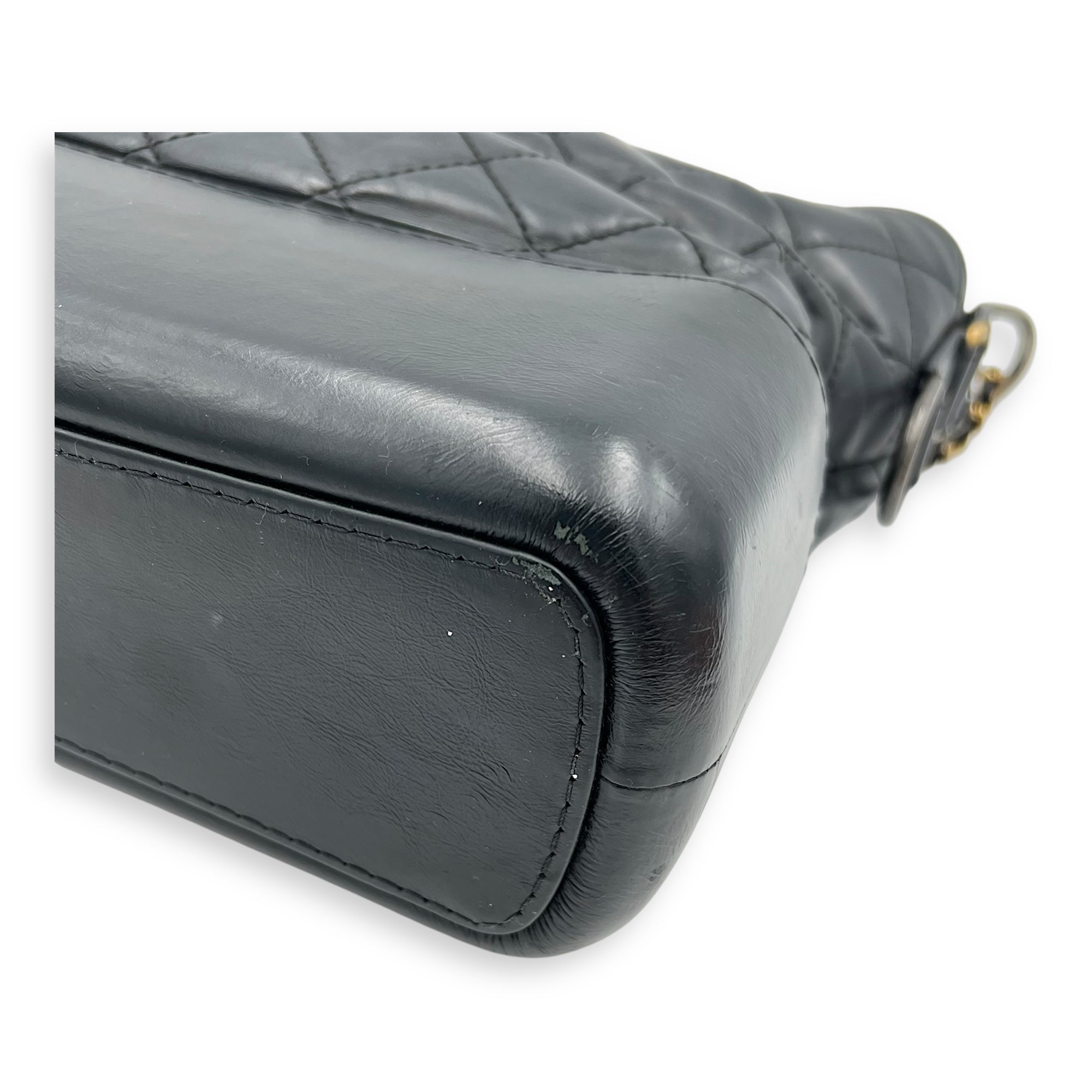 Gabrielle Medium Black Crossbody Bag in Calfskin, Mixed hardware - Image 7