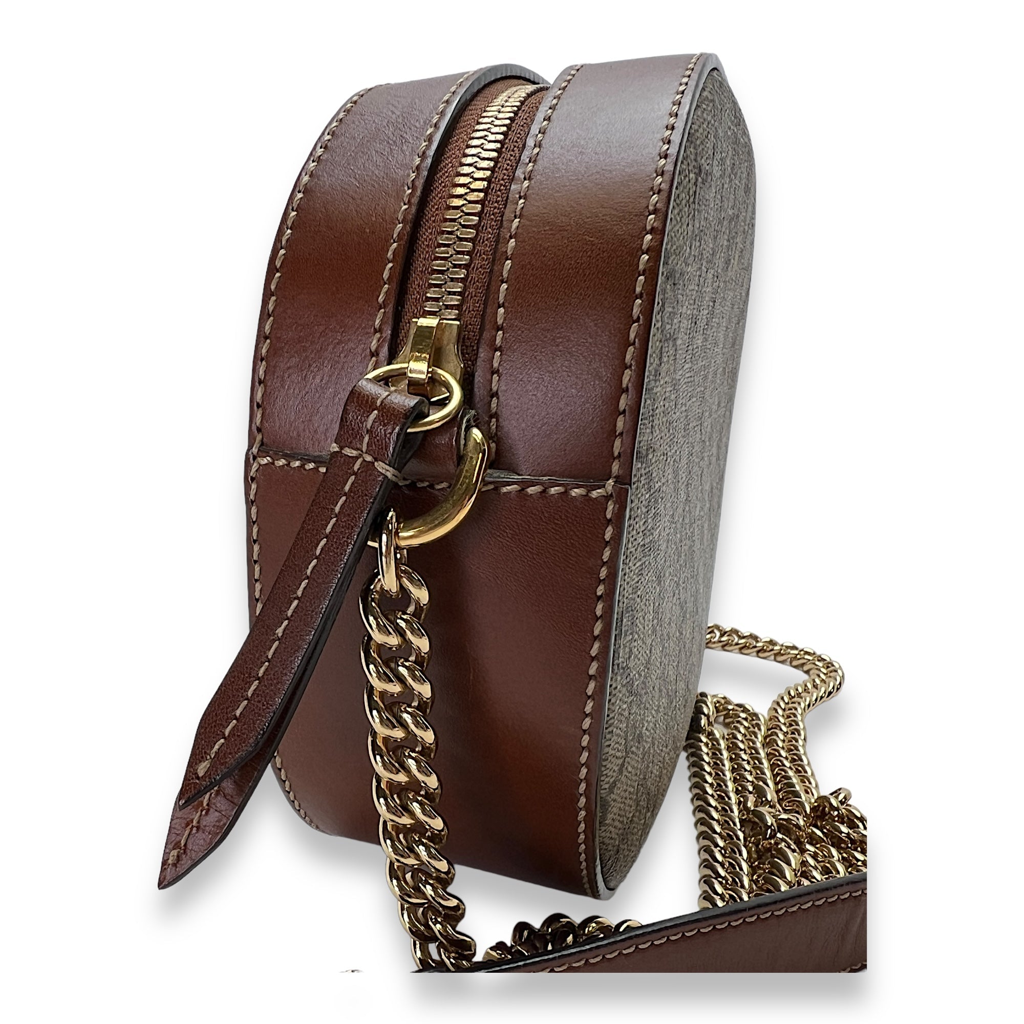 GG supreme Crossbody Bag Brown in Coated Canvas , Gold Hardware - Image 10