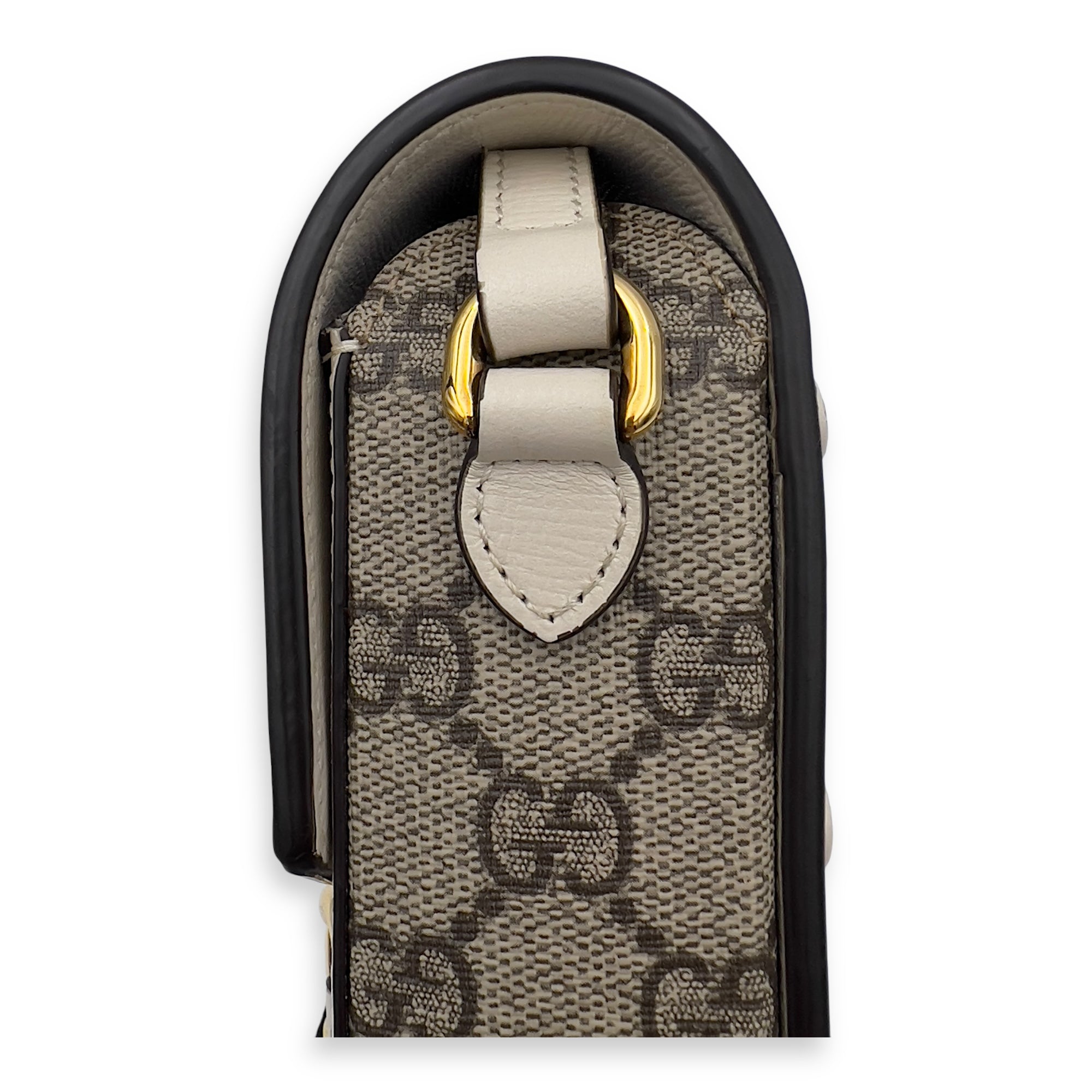 Horsebit 1955 Brown Crossbody Bag in Monogram Coated Canvas, Gold hardware - Image 17