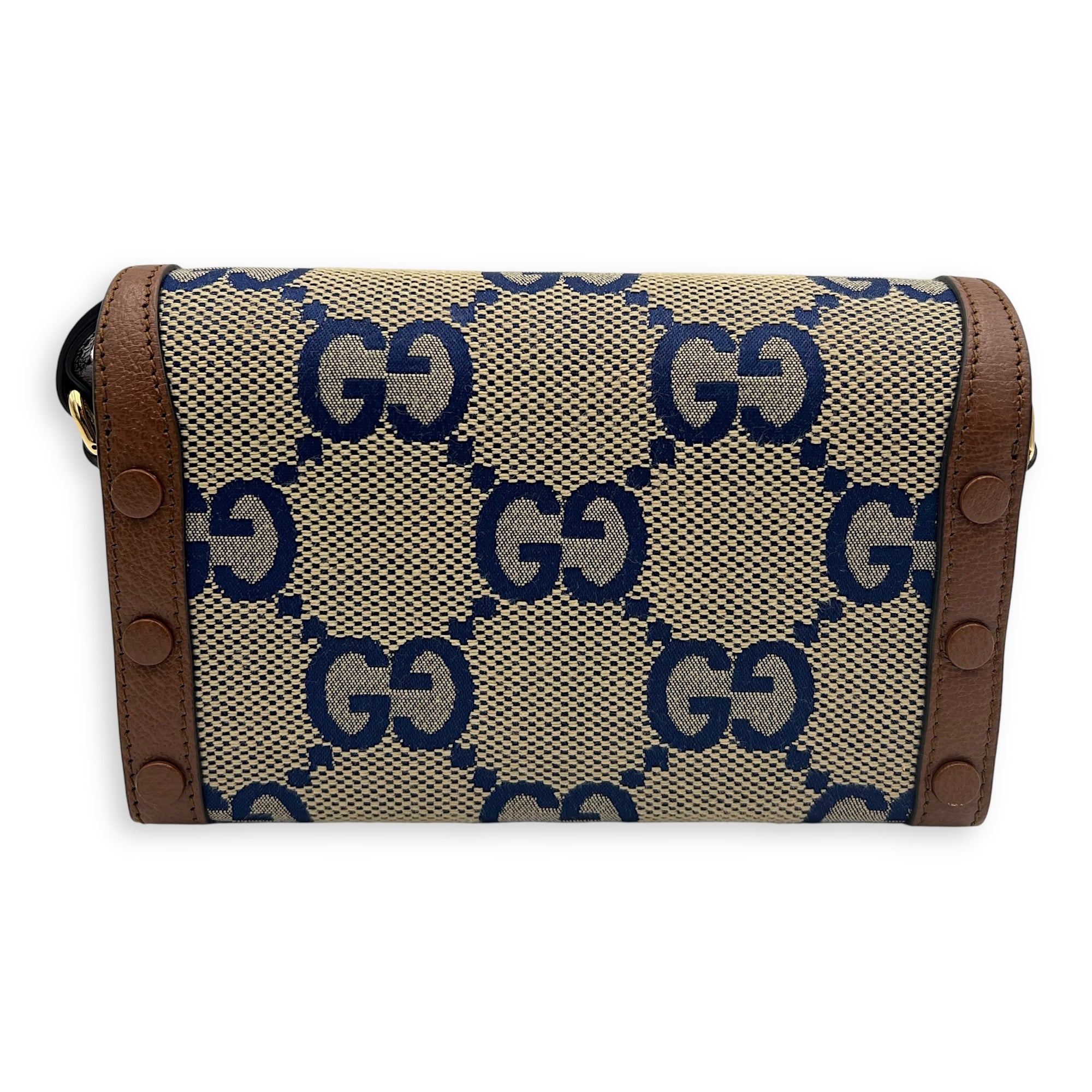 Limited Edition Horsebit 1955 Brown Crossbody Bag in Canvas, Gold hardware - Image 3