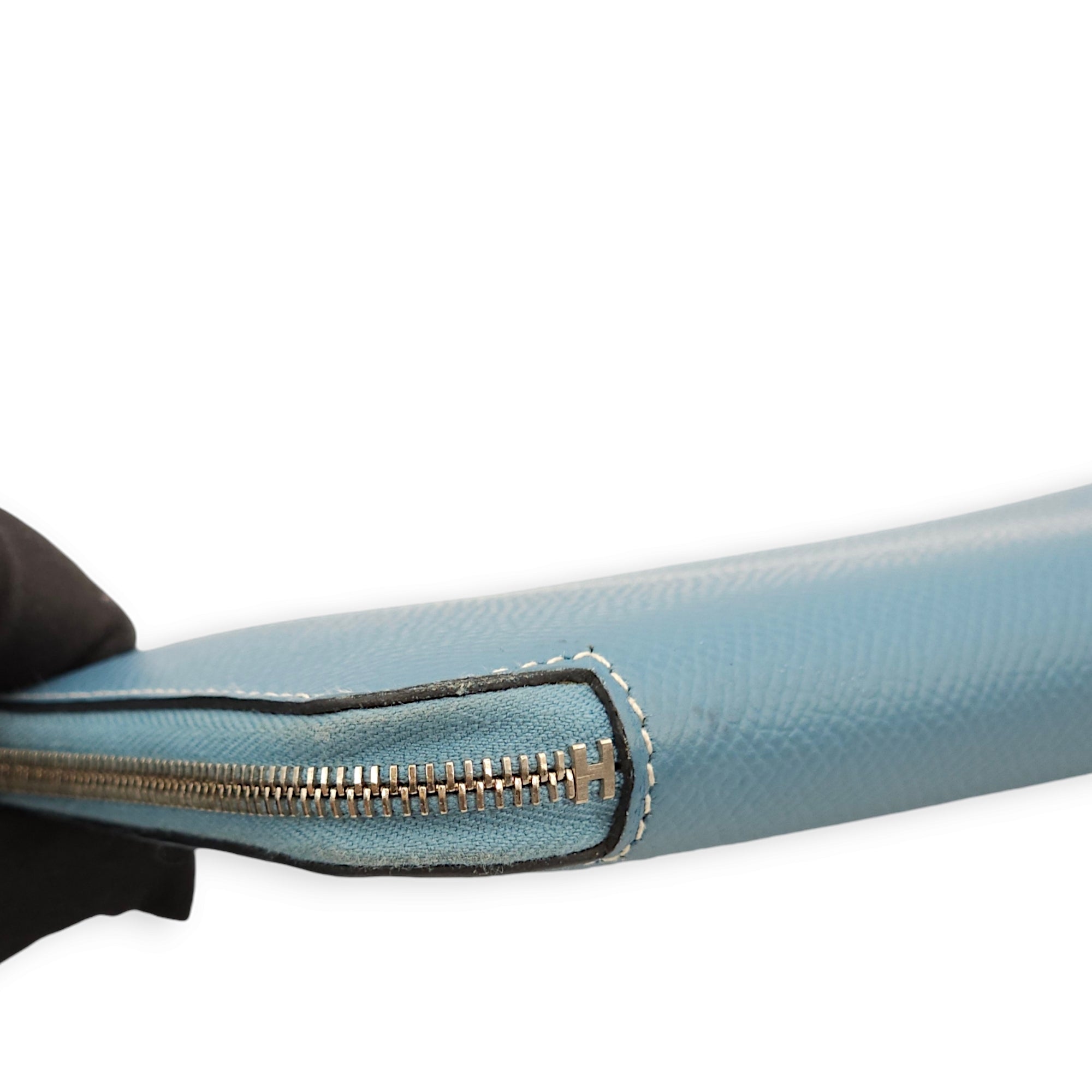 Azap Blue Jean Wallet in Epsom, Palladium hardware - Image 8