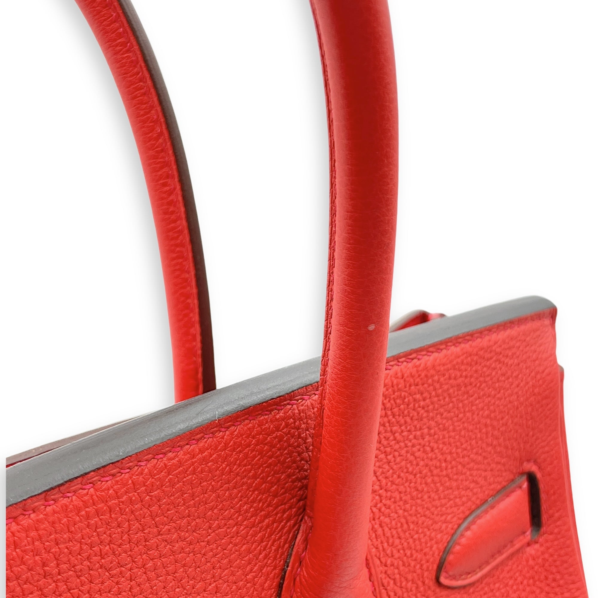 Birkin 30 Geranium in Togo, Silver hardware - Image 8