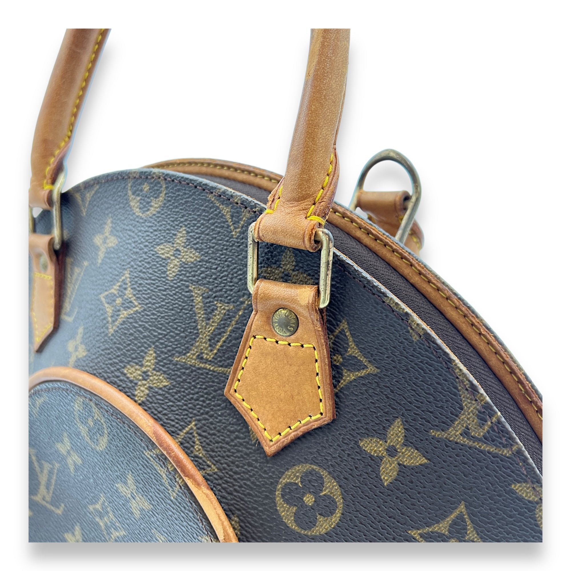 Ellipse Top Handle Bag Brown in Monogram Coated Canvas, Gold hardware - Image 12