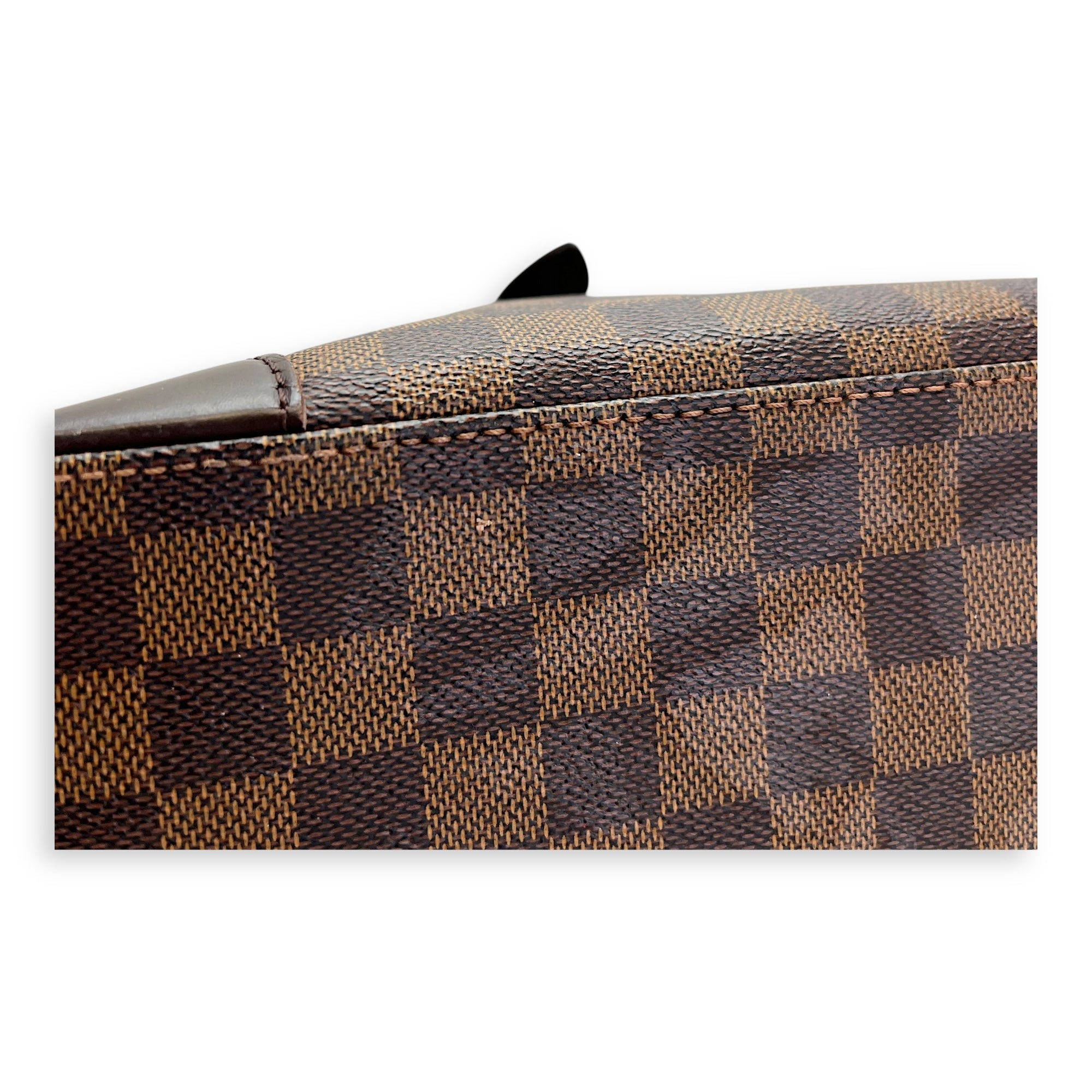 Hampstead MM Damier Ebene Top Handle Bag in Coated Canvas, Gold hardware - Image 8
