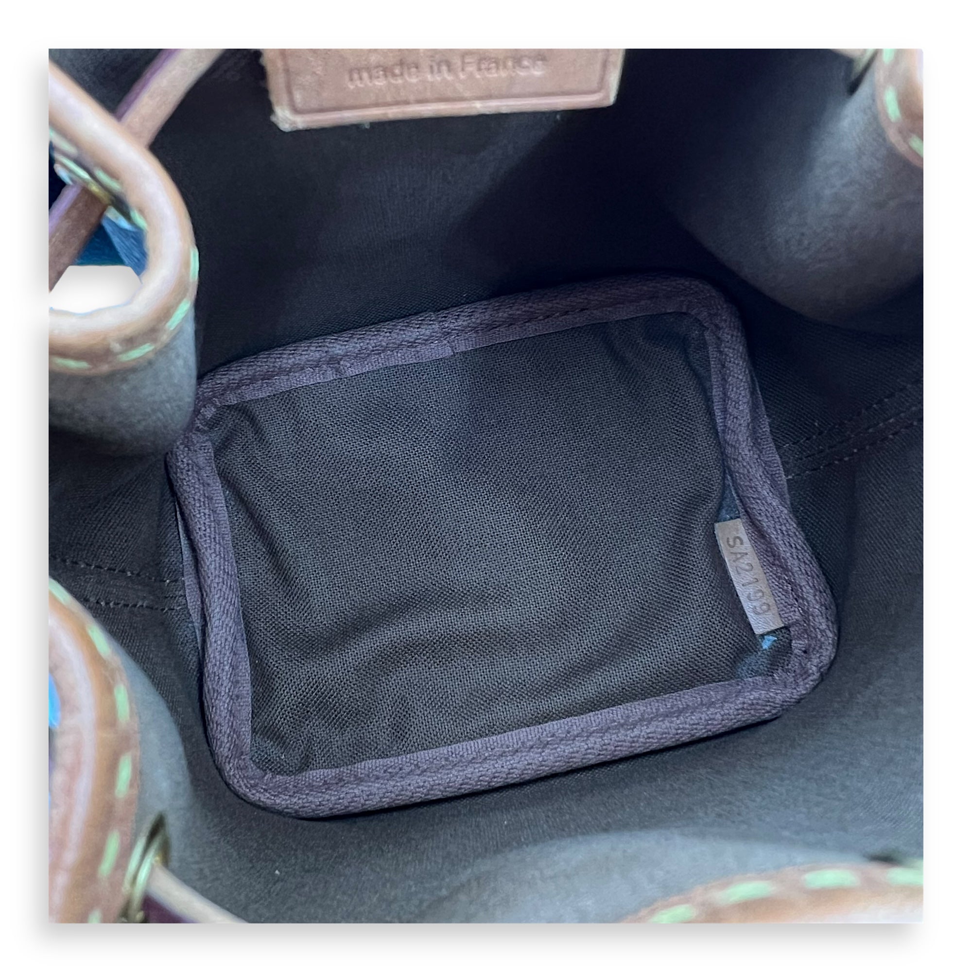 Noe Bucket Bag Nano Brown in Monogram Coated Canvas, Gold hardware - Image 7