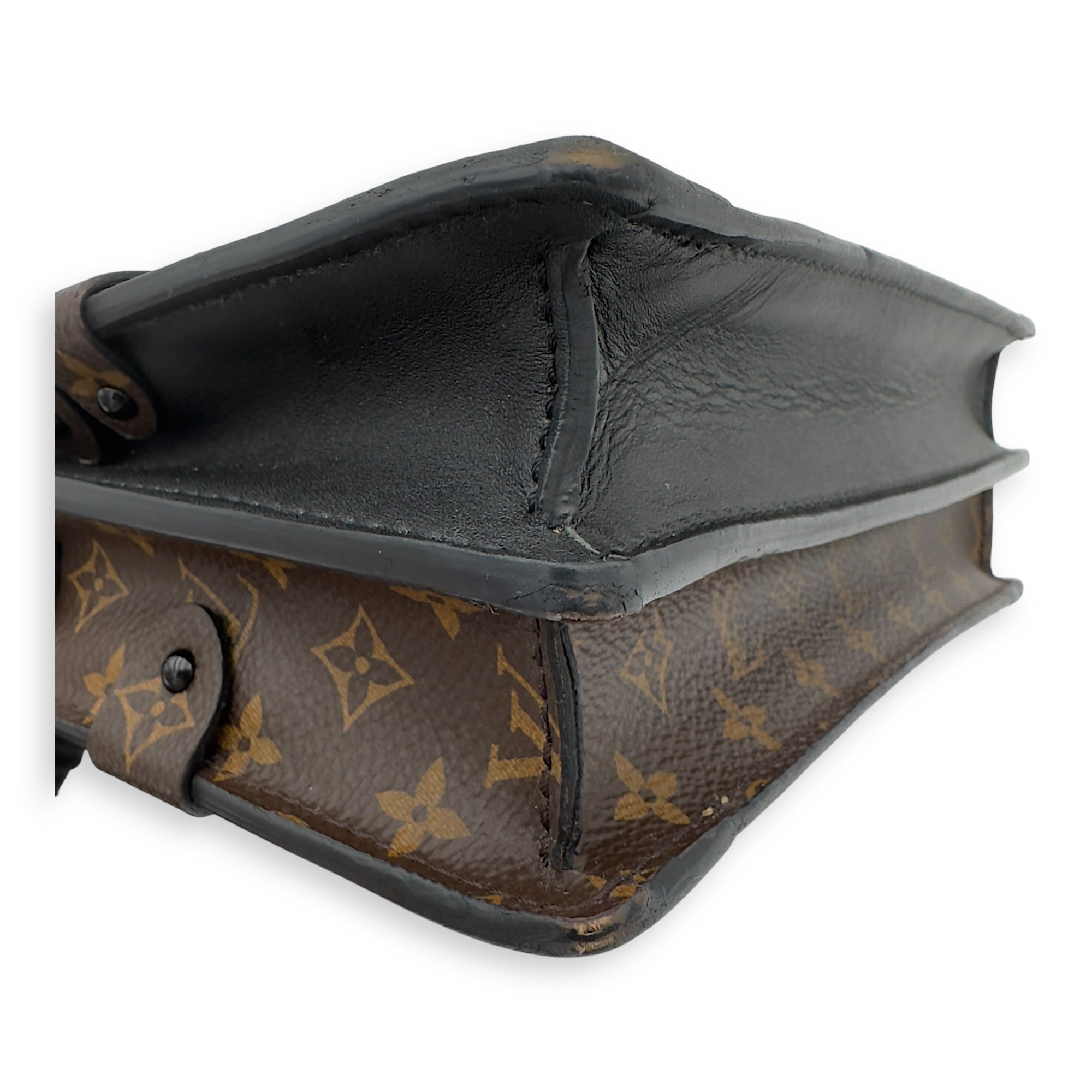 Trunk Clutch 2 Way Brown Crossbody Bag in Coated Canvas, Gold hardware - Image 22