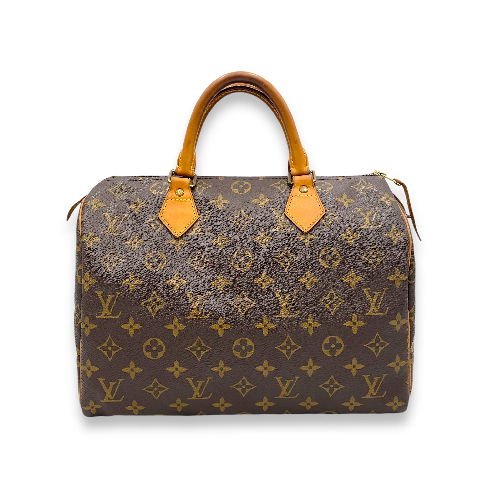 Speedy Top Handle Bag 30 Brown in Monogram Coated Canvas, Gold hardware - Image 3