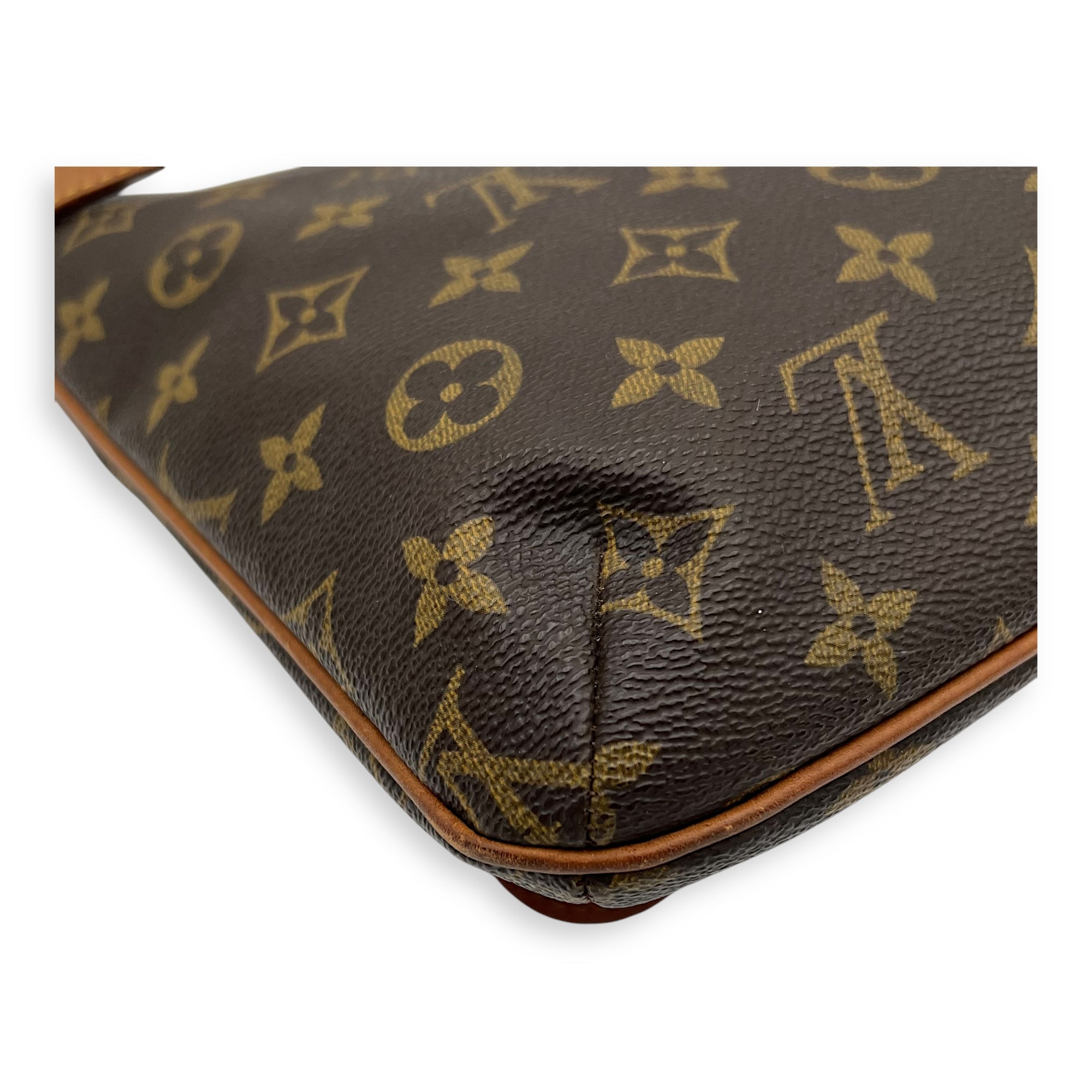Musette Salsa Brown Crossbody Bag in Monogram Coated Canvas, Gold hardware - Image 15