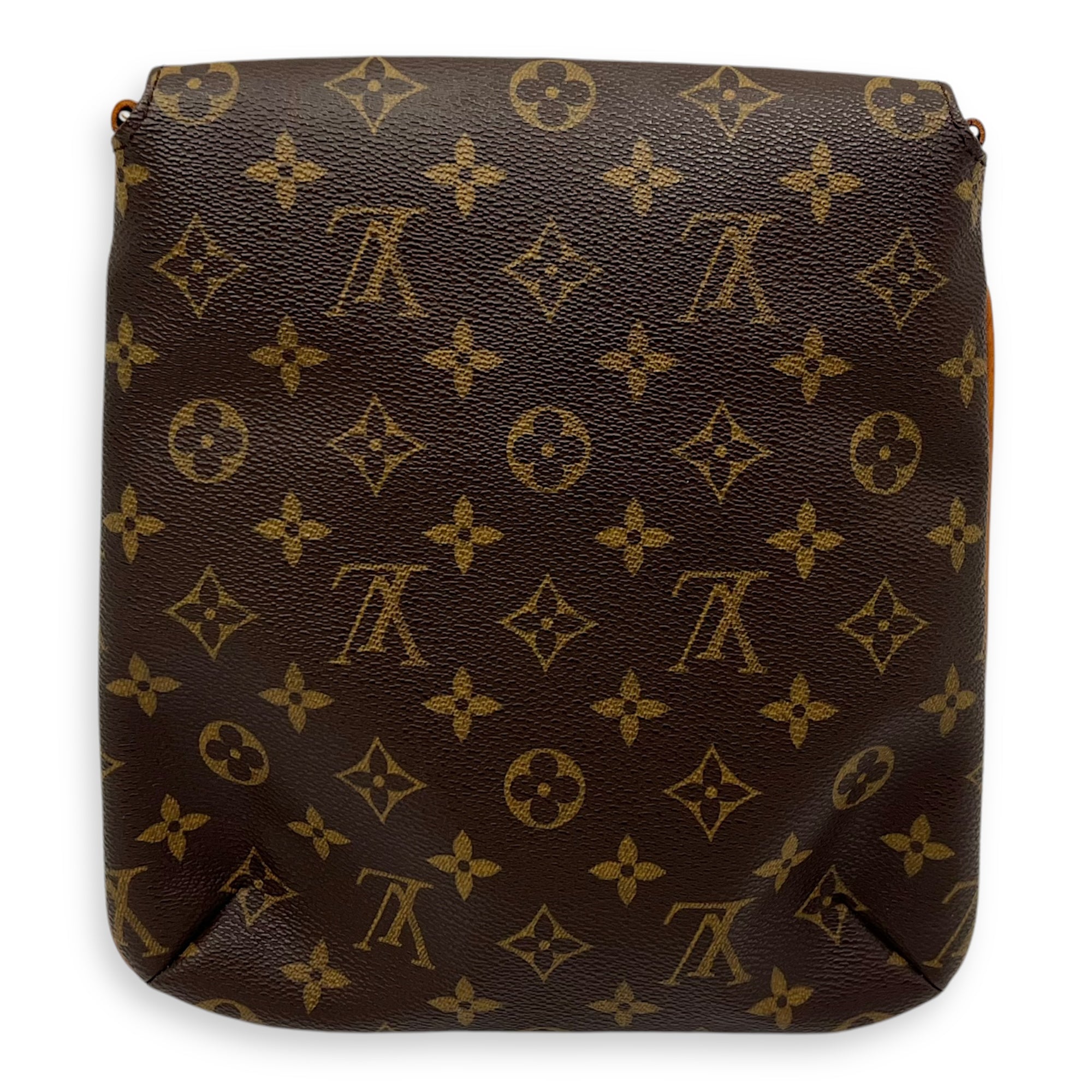 Musette Salsa Crossbody Bag Brown in Monogram Coated Canvas, Gold hardware - Image 3