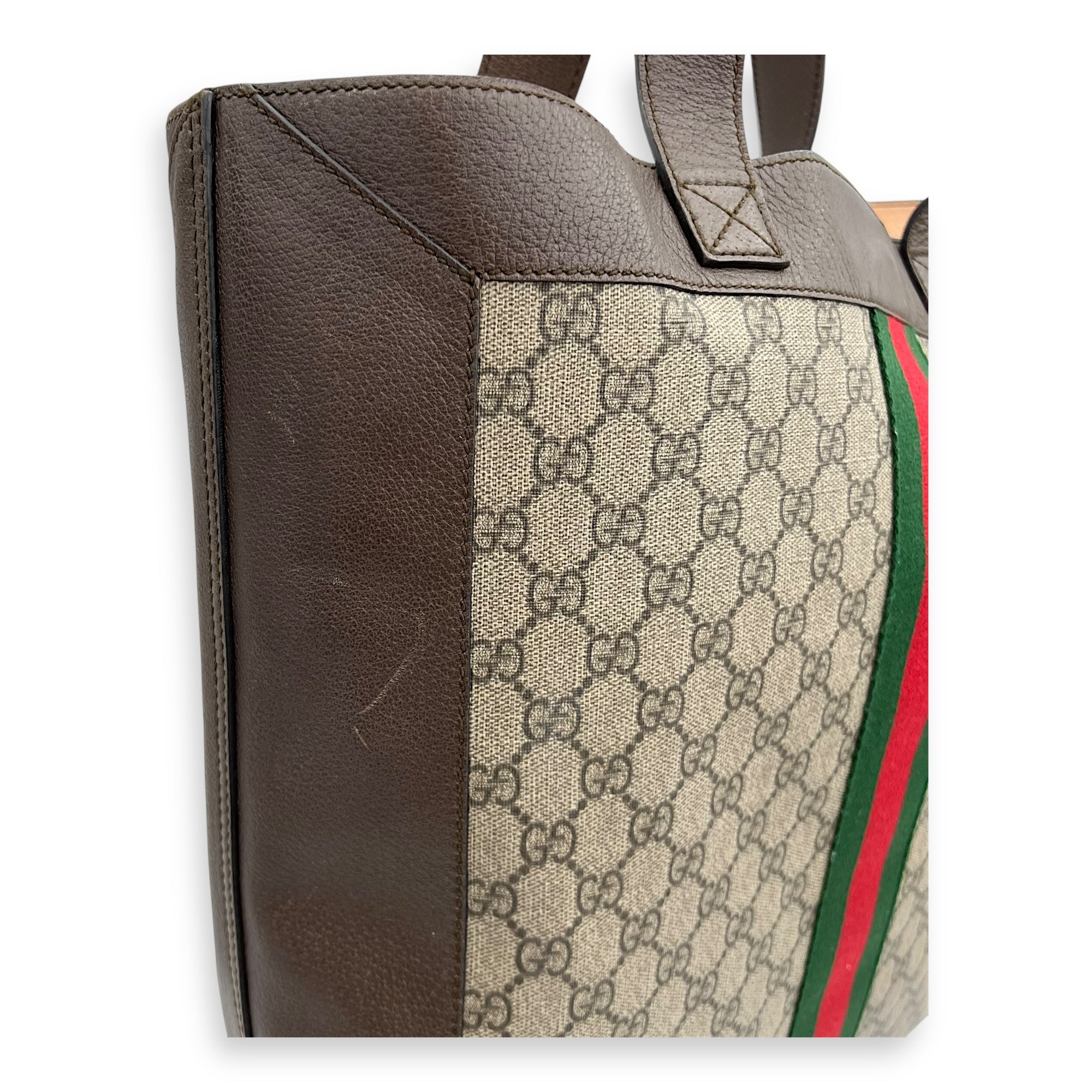 Ophidia Tote Bag Brown in Coated Canvas, Gold hardware - Image 15