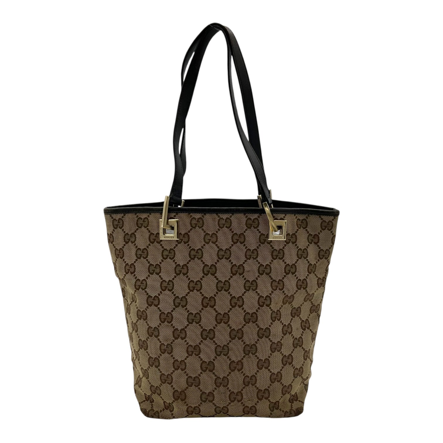 GG Brown Tote Bag in Canvas, Gold hardware - Image 3