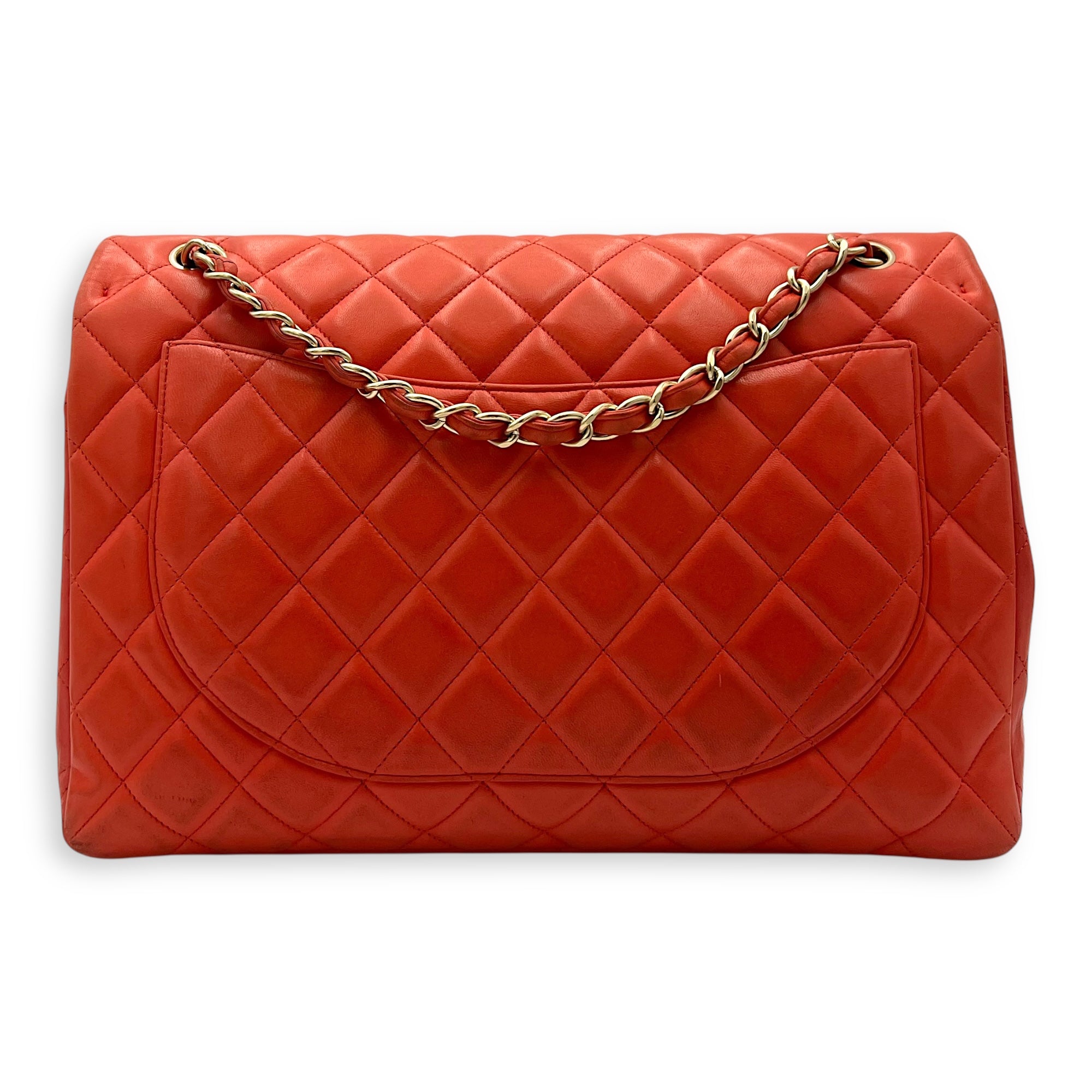 Classic Orange Shoulder Bag in Lambskin, Brushed Gold hardware - Image 3