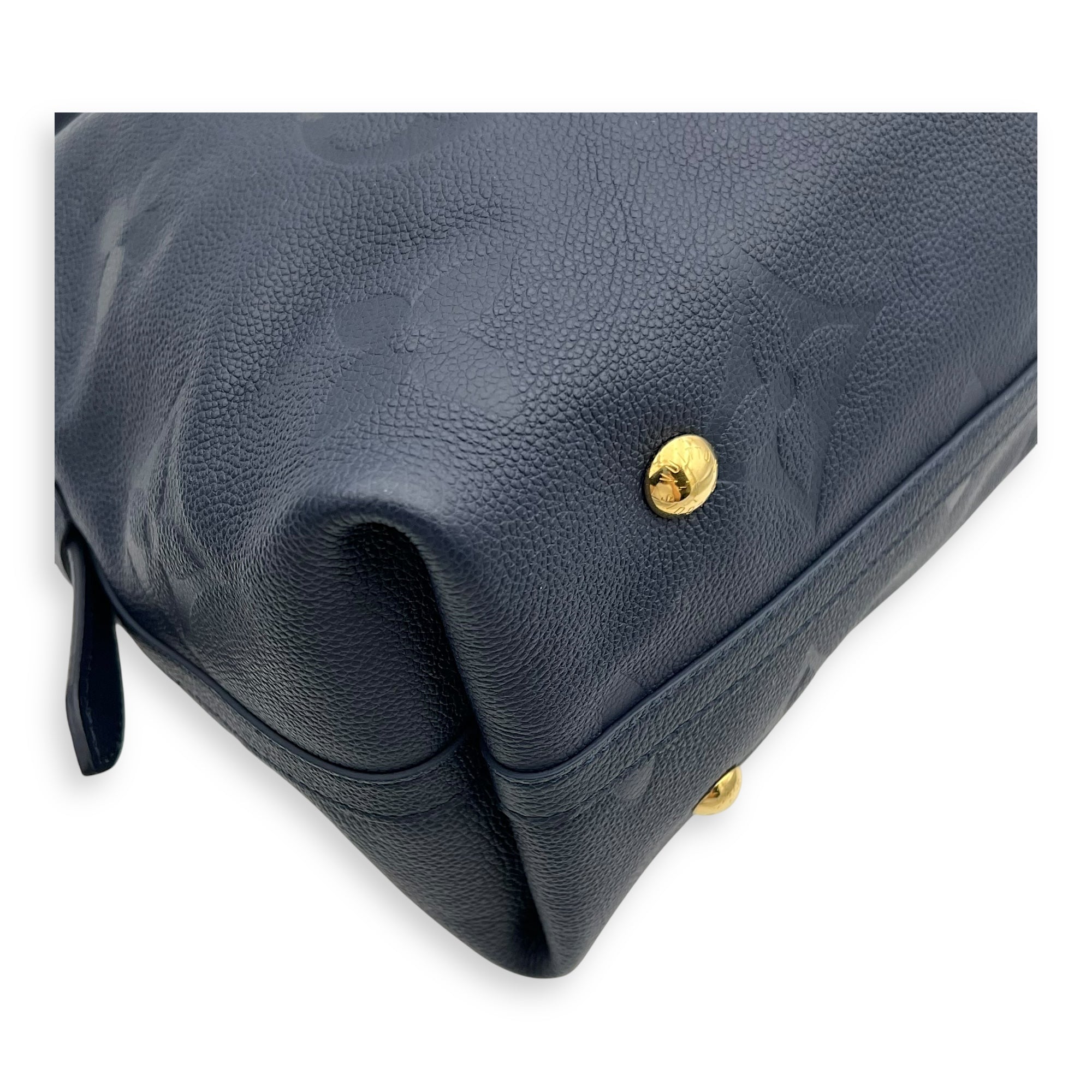 Carryall MM Blue Shoulder Bag in Empreinte Leather, Gold hardware - Image 12