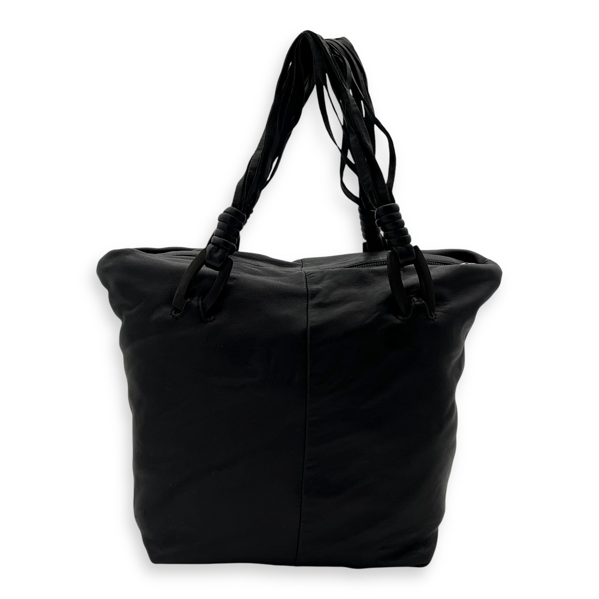 Vintage Top Handle Bag Black in Lambskin, Silver hardware - Image 3