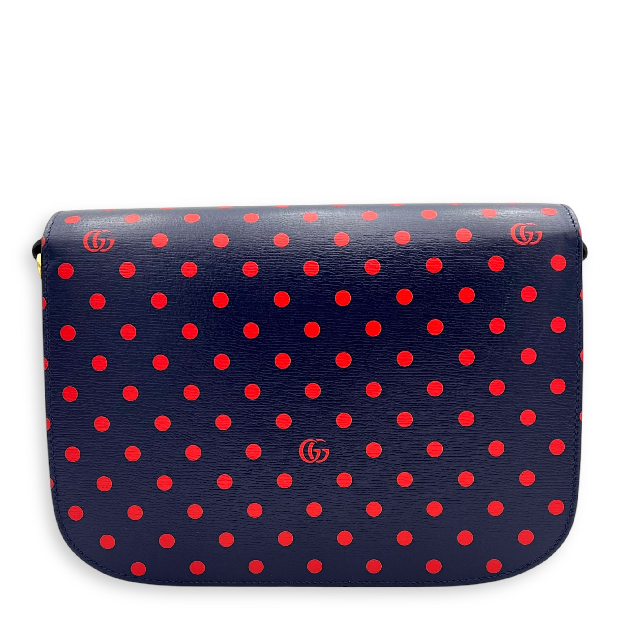 Horsebit 1955 Shoulder Bag Blue in Calfskin, Gold hardware - Image 3