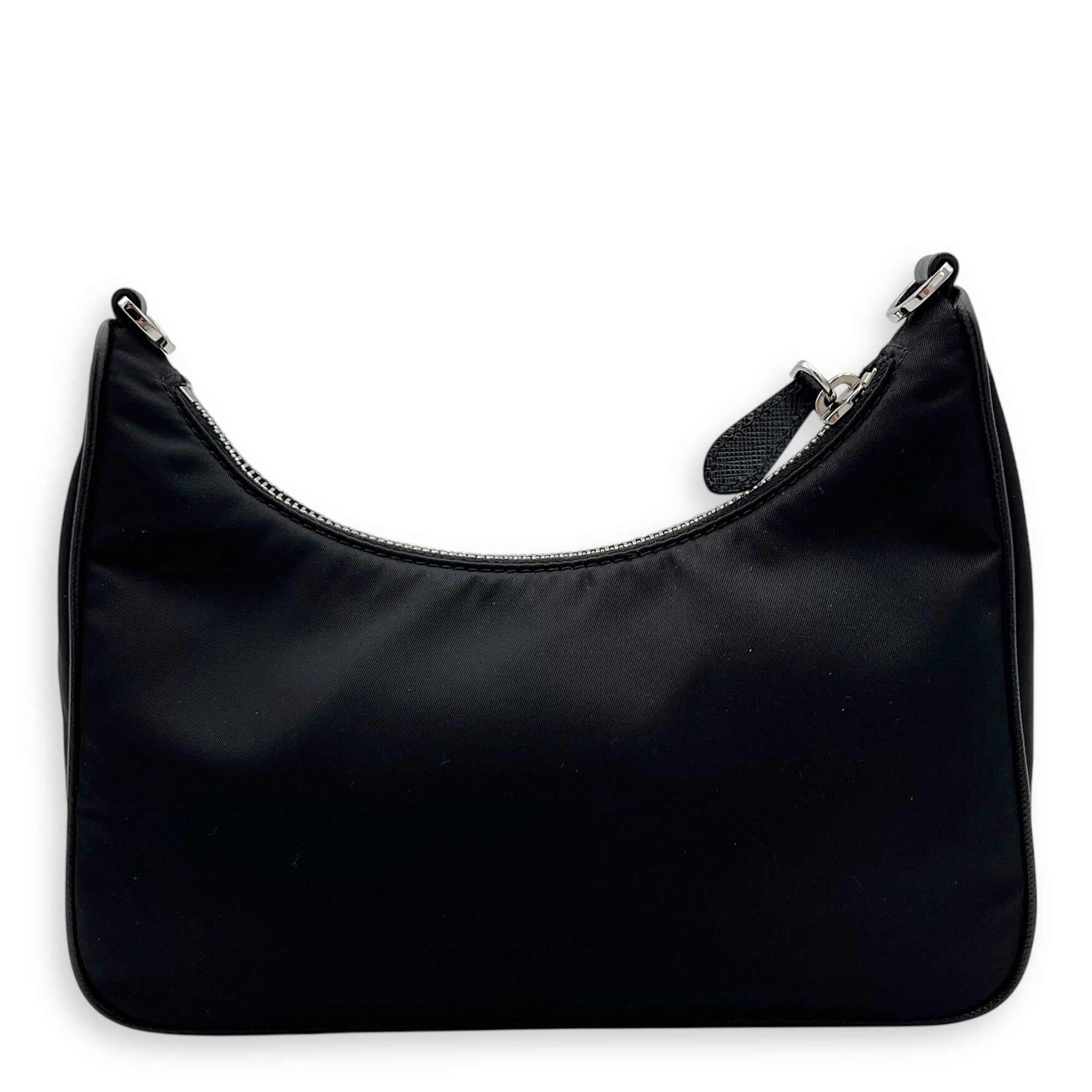 Re-Edition 2005 Crossbody Bag Black in Re-Nylon, Silver hardware - Image 3