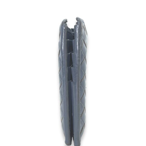 Intrecciato Compact Grey Wallet in Calfskin - Image 4