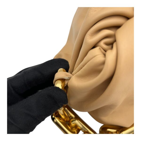 Chain Pouch Shoulder Bag Beige in Lambskin, Gold hardware - Image 8