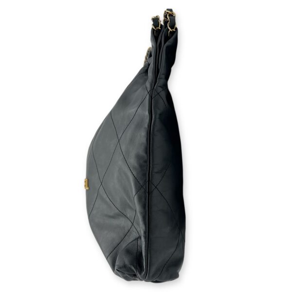 22 Tote Shoulder Bag Black in Calfskin, Gold hardware - Image 4