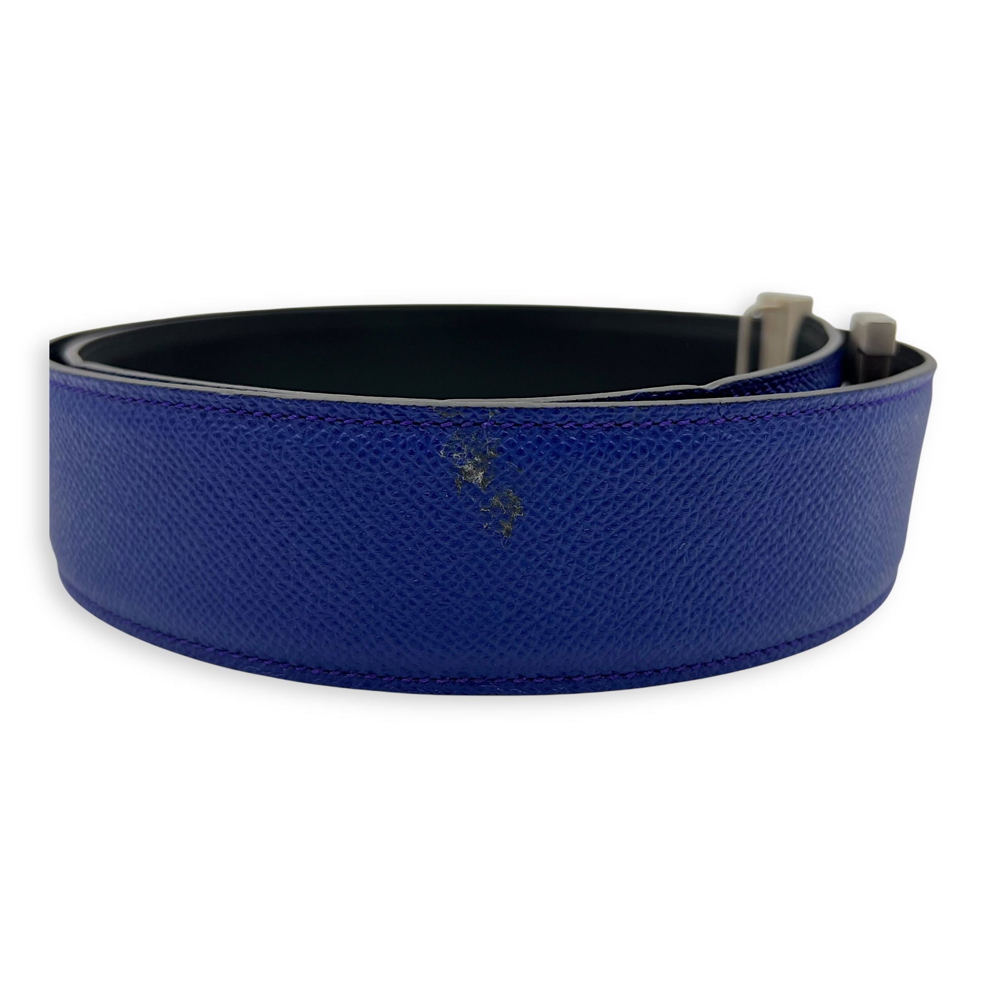H 90cm Black and Blue Belt in Epsom, Brushed Palladium hardware - Image 4