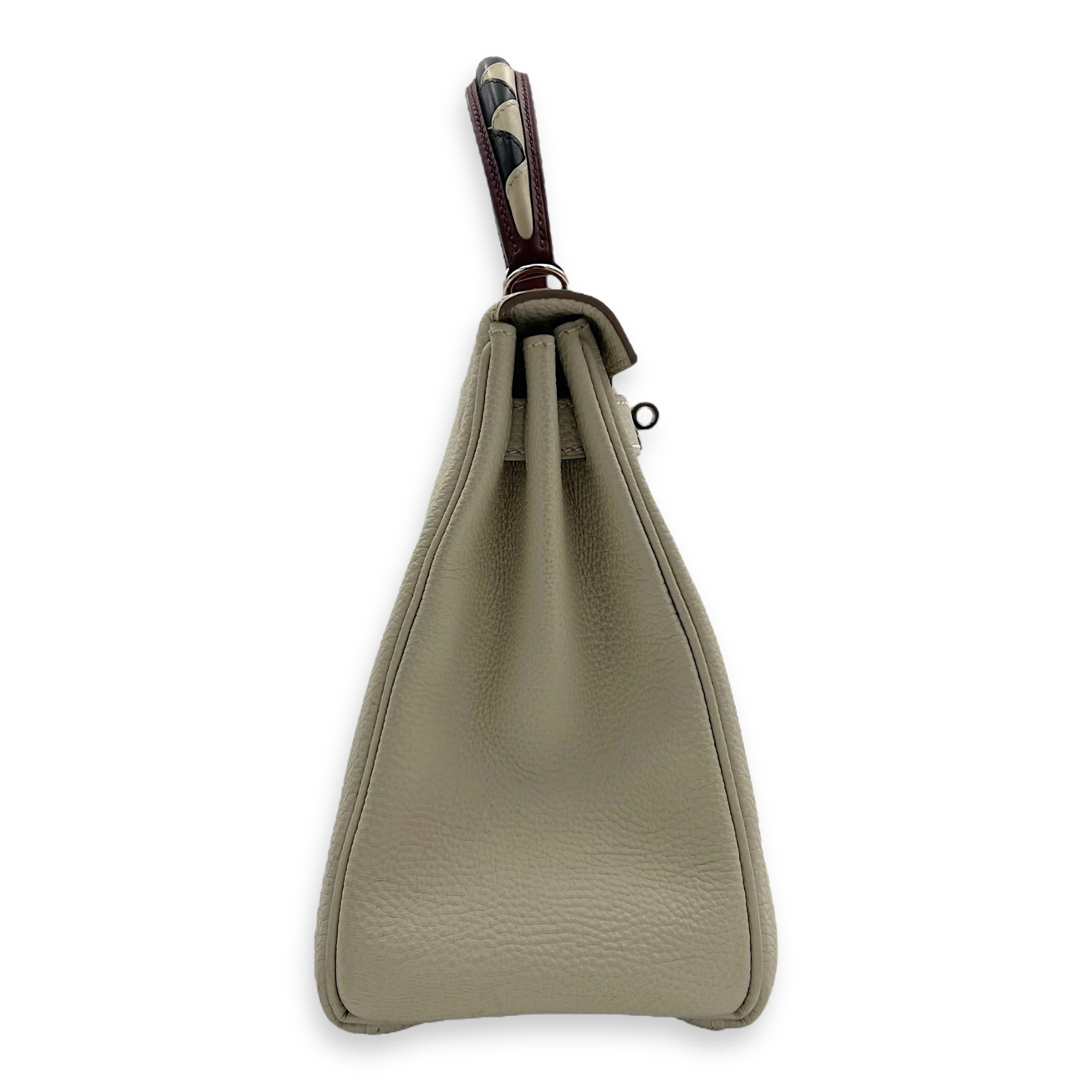 Kelly Craie/Black/Fauve/Rouge H in Togo, Palladium hardware - Image 4