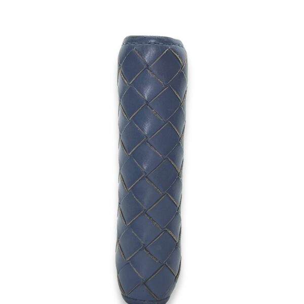 Intrecciato Compact Grey Wallet in Calfskin - Image 5