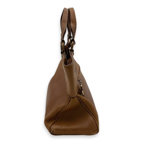 Marcello Shoulder Bag Brown in Calfskin, Gold hardware - Image 5
