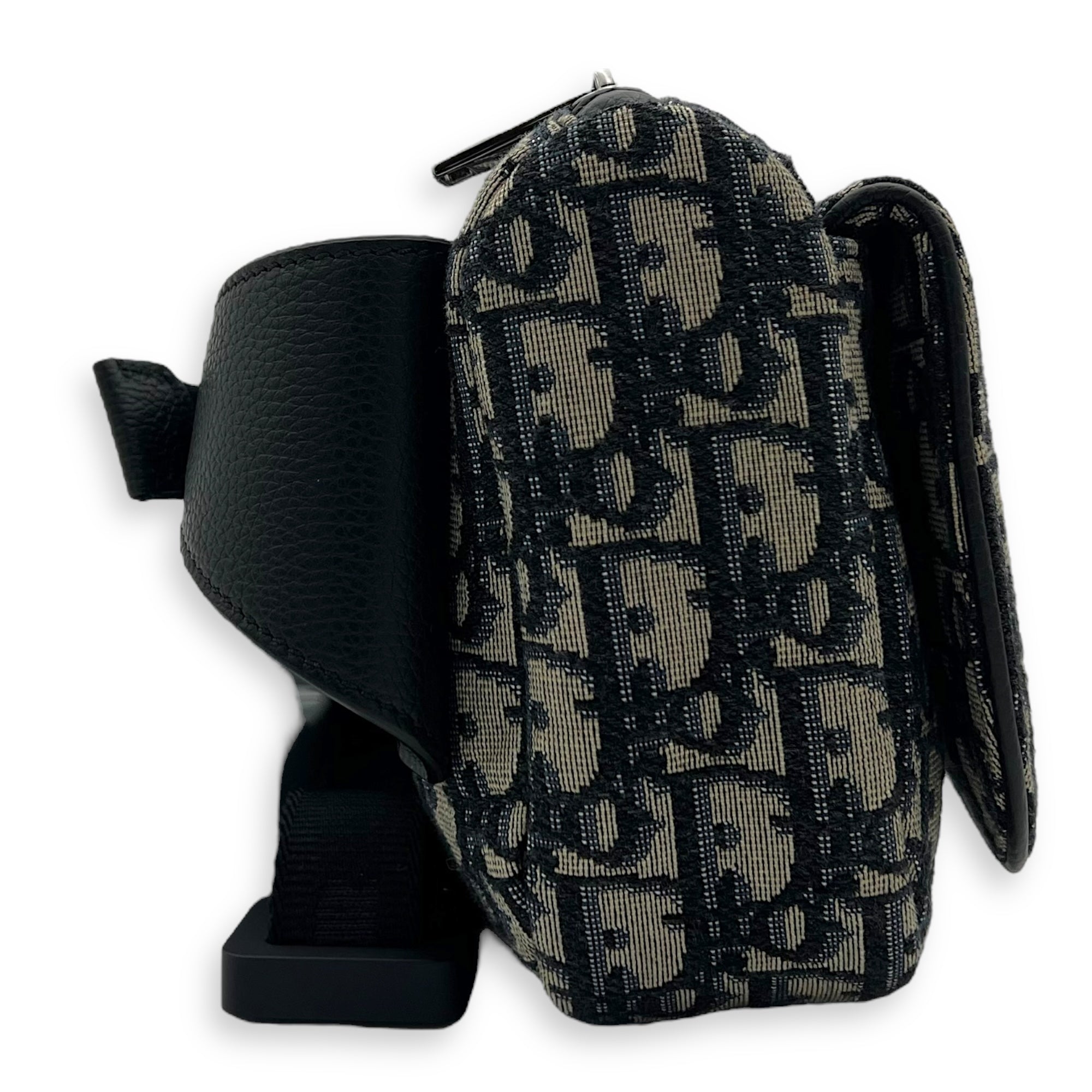 Oblique Belt Bag Blue in Jacquard, Silver hardware - Image 5