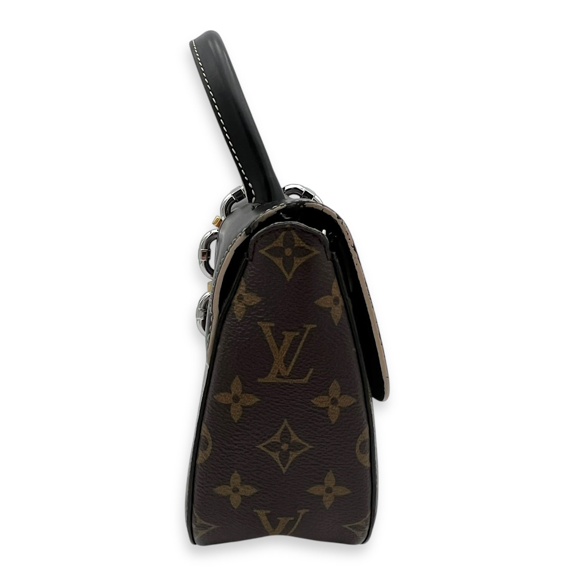 Chain It Top Handle Bag Brown in Monogram Coated Canvas, Silver hardware - Image 4